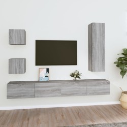 vidaXL Set de muebles para TV 5 pzas madera contrachapada gris Sonoma