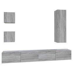 vidaXL Set de muebles para TV 5 pzas madera contrachapada gris Sonoma