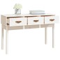 vidaXL Mesa consola de madera maciza de pino blanco 114x40x75 cm vidaXL Mesa consola de madera maciza de pino blanco 114x40x75 cm