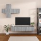vidaXL Set de muebles de TV 7 pzas madera contrachapada gris sonoma vidaXL Set de muebles de TV 7 pzas madera contrachapada gris sonoma