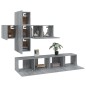 vidaXL Set de muebles de TV 7 pzas madera contrachapada gris sonoma vidaXL Set de muebles de TV 7 pzas madera contrachapada gris sonoma