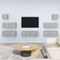 vidaXL Set de muebles para TV 7 pzas madera contrachapada gris Sonoma vidaXL Set de muebles para TV 7 pzas madera contrachapada gris Sonoma