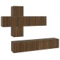vidaXL Set de muebles para TV 7 pzas madera contrachapada roble marrón