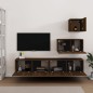 vidaXL Set de muebles para TV 4 pzas madera contrachapada marrón roble