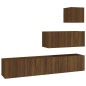 vidaXL Set de muebles para TV 4 pzas madera contrachapada marrón roble