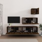 vidaXL Set de muebles para TV 4 pzas madera contrachapada marrón roble
