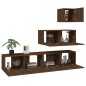 vidaXL Set de muebles para TV 4 pzas madera contrachapada marrón roble