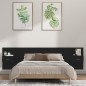 vidaXL Cabecero de cama con mesitas madera contrachapada negro vidaXL Cabecero de cama con mesitas madera contrachapada negro