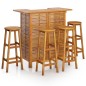 vidaXL Juego muebles de bar para jardín 5 pzas madera maciza de acacia vidaXL Juego muebles de bar para jardín 5 pzas madera maciza de acacia