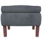 vidaXL Sillón mecedora patas madera y taburete terciopelo gris oscuro vidaXL Sillón mecedora patas madera y taburete terciopelo gris oscuro