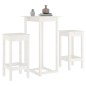 vidaXL Set de bar 3 piezas madera maciza de pino blanco vidaXL Set de bar 3 piezas madera maciza de pino blanco