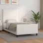 vidaXL Estructura de cama con cabecero cuero sintético blanco 80x200cm vidaXL Estructura de cama con cabecero cuero sintético blanco 80x200cm