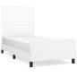 vidaXL Estructura de cama con cabecero cuero sintético blanco 80x200cm vidaXL Estructura de cama con cabecero cuero sintético blanco 80x200cm