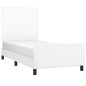 vidaXL Estructura de cama con cabecero cuero sintético blanco 80x200cm vidaXL Estructura de cama con cabecero cuero sintético blanco 80x200cm