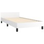 vidaXL Estructura de cama con cabecero cuero sintético blanco 80x200cm vidaXL Estructura de cama con cabecero cuero sintético blanco 80x200cm