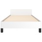 vidaXL Estructura de cama con cabecero cuero sintético blanco 80x200cm vidaXL Estructura de cama con cabecero cuero sintético blanco 80x200cm