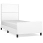 vidaXL Estructura de cama con cabecero cuero sintético blanco 80x200cm vidaXL Estructura de cama con cabecero cuero sintético blanco 80x200cm