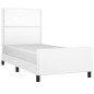 vidaXL Estructura de cama con cabecero cuero sintético blanco 80x200cm vidaXL Estructura de cama con cabecero cuero sintético blanco 80x200cm