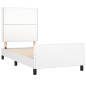 vidaXL Estructura de cama con cabecero cuero sintético blanco 80x200cm vidaXL Estructura de cama con cabecero cuero sintético blanco 80x200cm