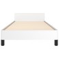 vidaXL Estructura de cama con cabecero cuero sintético blanco 80x200cm vidaXL Estructura de cama con cabecero cuero sintético blanco 80x200cm