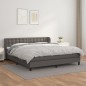 vidaXL Cama box spring con colchón cuero sintético gris 180x200 cm
