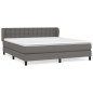 vidaXL Cama box spring con colchón cuero sintético gris 180x200 cm