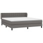 vidaXL Cama box spring con colchón cuero sintético gris 180x200 cm