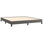 vidaXL Cama box spring con colchón cuero sintético gris 180x200 cm