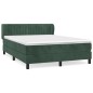 vidaXL Cama box spring con colchón terciopelo verde oscuro 140x190 cm vidaXL Cama box spring con colchón terciopelo verde oscuro 140x190 cm