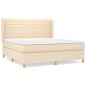 vidaXL Cama box spring con colchón tela color crema 160x200 cm vidaXL Cama box spring con colchón tela color crema 160x200 cm
