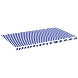 vidaXL Tela de repuesto para toldo azul y blanco 6x3,5 m