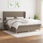 vidaXL Cama box spring con colchón tela gris taupe 160x200 cm vidaXL Cama box spring con colchón tela gris taupe 160x200 cm