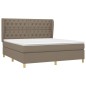 vidaXL Cama box spring con colchón tela gris taupe 160x200 cm vidaXL Cama box spring con colchón tela gris taupe 160x200 cm