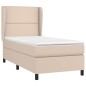 vidaXL Cama box spring con colchón cuero sintético capuchino 90x190 cm vidaXL Cama box spring con colchón cuero sintético capuchino 90x190 cm