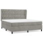 vidaXL Cama box spring con colchón terciopelo gris claro 160x200 cm vidaXL Cama box spring con colchón terciopelo gris claro 160x200 cm