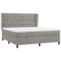 vidaXL Cama box spring con colchón terciopelo gris claro 160x200 cm vidaXL Cama box spring con colchón terciopelo gris claro 160x200 cm