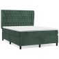 vidaXL Cama box spring con colchón terciopelo verde oscuro 140x190 cm vidaXL Cama box spring con colchón terciopelo verde oscuro 140x190 cm