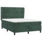 vidaXL Cama box spring con colchón terciopelo verde oscuro 140x190 cm vidaXL Cama box spring con colchón terciopelo verde oscuro 140x190 cm