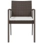 vidaXL Sillas jardín cojines 4 uds ratán sintético marrón 56,5x57x83cm vidaXL Sillas jardín cojines 4 uds ratán sintético marrón 56,5x57x83cm