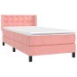 vidaXL Cama box spring con colchón terciopelo rosa 90x200 cm vidaXL Cama box spring con colchón terciopelo rosa 90x200 cm