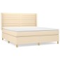 vidaXL Cama box spring con colchón tela color crema 160x200 cm vidaXL Cama box spring con colchón tela color crema 160x200 cm