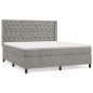 vidaXL Cama box spring con colchón terciopelo gris claro 160x200 cm
