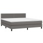 vidaXL Cama box spring colchón y LED cuero sintético gris 180x200 cm vidaXL Cama box spring colchón y LED cuero sintético gris 180x200 cm