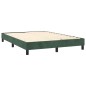 vidaXL Cama box spring colchón y LED terciopelo verde oscuro 140x190cm