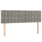 vidaXL Cama box spring colchón y LED terciopelo gris claro 140x200 cm vidaXL Cama box spring colchón y LED terciopelo gris claro 140x200 cm