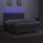 vidaXL Cama box spring colchón y luces LED tela gris taupe 180x200 cm vidaXL Cama box spring colchón y luces LED tela gris taupe 180x200 cm