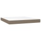 vidaXL Cama box spring colchón y luces LED tela gris taupe 180x200 cm vidaXL Cama box spring colchón y luces LED tela gris taupe 180x200 cm