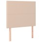 vidaXL Cama box spring colchón LED cuero sintético capuchino 90x190 cm vidaXL Cama box spring colchón LED cuero sintético capuchino 90x190 cm