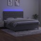 vidaXL Cama box spring colchón y LED terciopelo gris claro 160x200 cm vidaXL Cama box spring colchón y LED terciopelo gris claro 160x200 cm