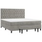 vidaXL Cama box spring con colchón terciopelo gris claro 160x200 cm vidaXL Cama box spring con colchón terciopelo gris claro 160x200 cm
